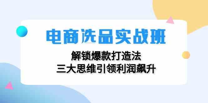 电商选品实战班：解锁爆款打造法，三大思维引领利润飙升-网创资源站