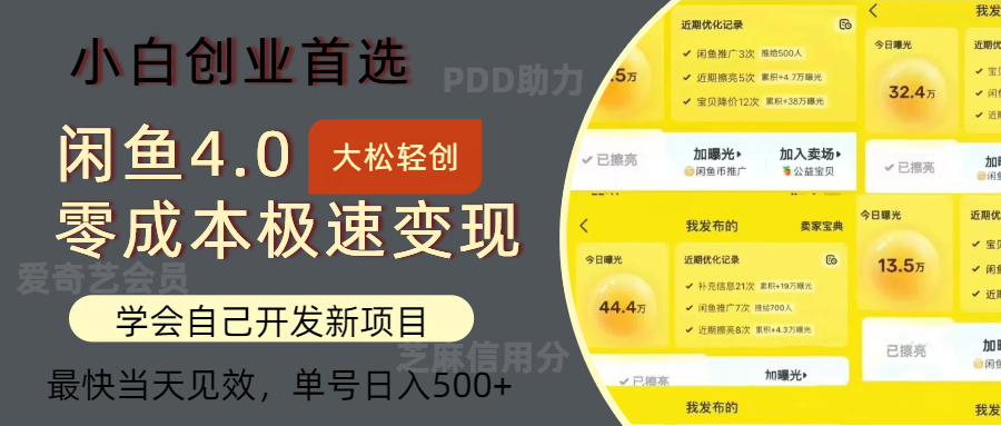 (12434期)闲鱼0成本极速变现项目,多种变现方式 单号日入500+最新玩法-网创资源站