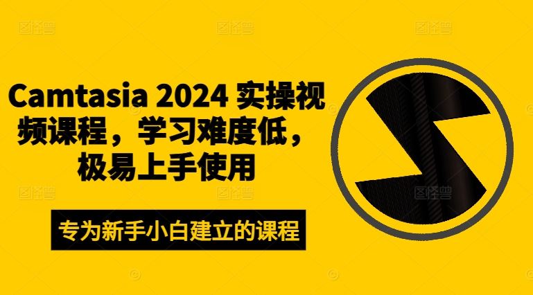 Camtasia 2024 实操视频课程,学习难度低,极易上手使用-网创资源站