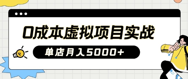 0成本虚拟项目实战手把手教你落地，单店月入5k-网创资源站