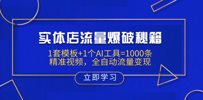 实体店流量爆破秘籍:1套模板+1个AI工具=1000条精准视频,全自动流量变现-网创资源站