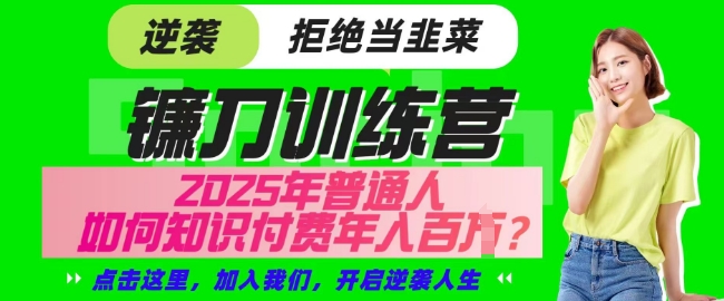 【网创项目终点站-镰刀训练营超级IP合伙人】25年普通人如何通过知识付费实现逆袭【揭秘】-网创资源站