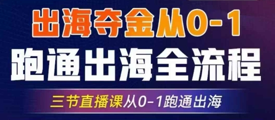2025出海夺金从0-1跑通出海全流程，三节直播课从0-1跑通出海，教你用AI跑通全流程-网创资源站