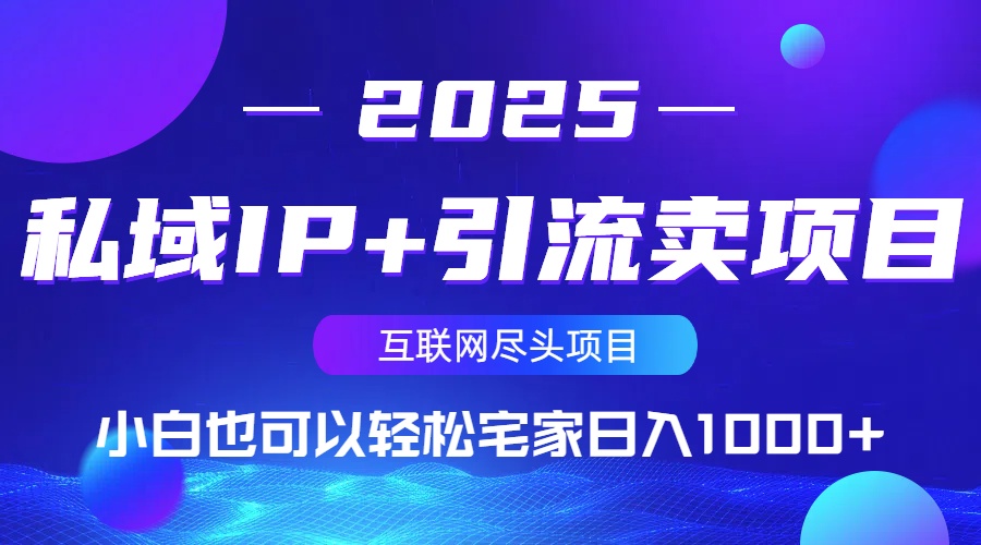 私域IP+引流卖项目,小白也可以做到轻松宅家日入1000+-网创资源站