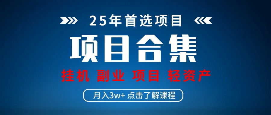 实操项目合集 挂机类型 直播类型 轻资产创业类型 课程分享各项目介绍和原理-网创资源站