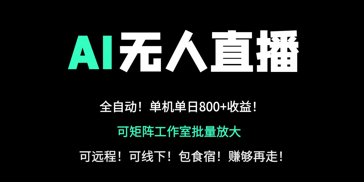 24小时自动带货！AI无人直播副业日赚800+，轻资产创业首选-网创资源站