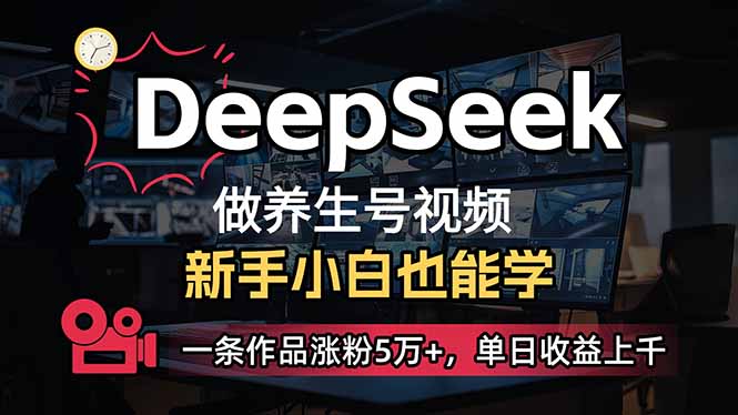小白用DeepSeek做养生号，一条作品涨粉5万+，单日收益上千-网创资源站