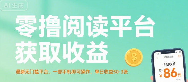 零撸阅读平台获取收益,最新无门槛平台,一部手机即可操作,单日收益50-3张【揭秘】-网创资源站