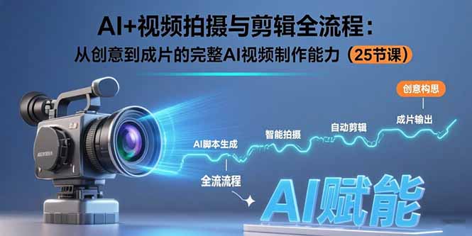 AI+视频拍摄与剪辑全流程:从创意到成片的完整AI视频制作能力(25节课-网创资源站