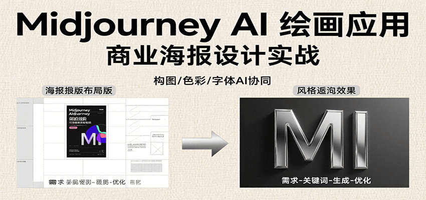 Midjourney AI绘画应用,关键词指令解析、漫画头像制作、海报设计、3D人物生成等-网创资源站