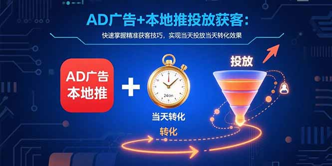 AD广告+本地推投放获客:快速掌握精准获客技巧,实现当天投放当天转化效果-网创资源站