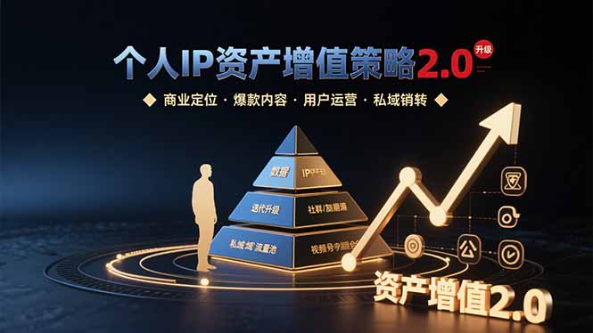 个人IP资产增值策略2.0 拆解商业定位/爆款内容/用户运营/私域销转四大模块-网创资源站