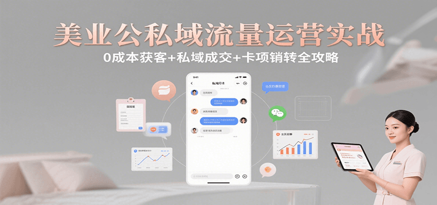 美业公私域流量运营实战：0成本获客+私域成交+卡项销转全攻略-网创资源站