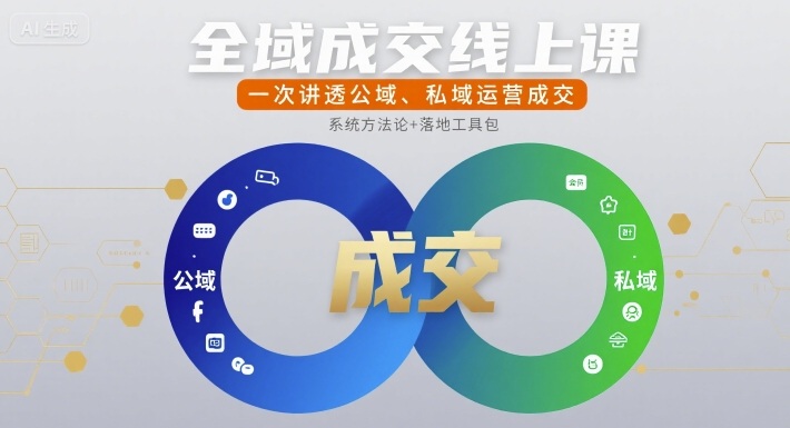 全域成交线上课,一次讲透公域、私域运营成交-网创资源站