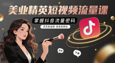 美业精英短视频流量课,掌握抖音流量密码,天天有询单,条条有转化-网创资源站