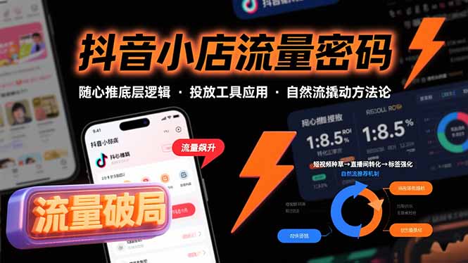 抖音小店流量密码,随心推底层逻辑,投放工具应用,自然流撬动核心方法论-网创资源站