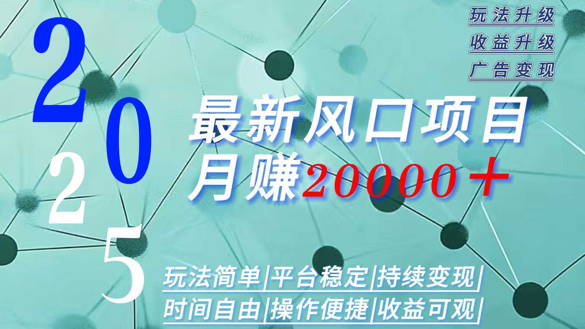 2025广告赛道新风口-月赚2W＋玩法简单，时间自由-网创资源站
