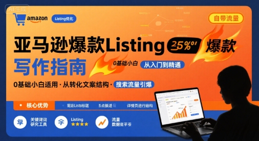 亚马逊爆款Listing写作方法，亚马逊0基础小白也能写爆款自带流量的Listing-网创资源站