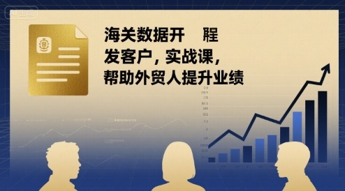 海关数据开发客户实战课,帮助外贸人提升业绩-网创资源站