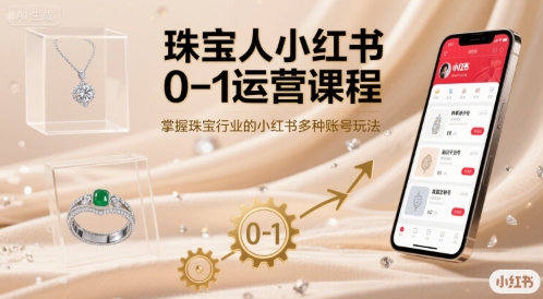 珠宝人小红书0-1运营课程,掌握珠宝行业的小红书多种账号玩法-网创资源站