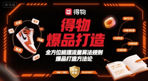 得物爆品打造，全方位梳理得物流量算法规则爆品打造规则-网创资源站