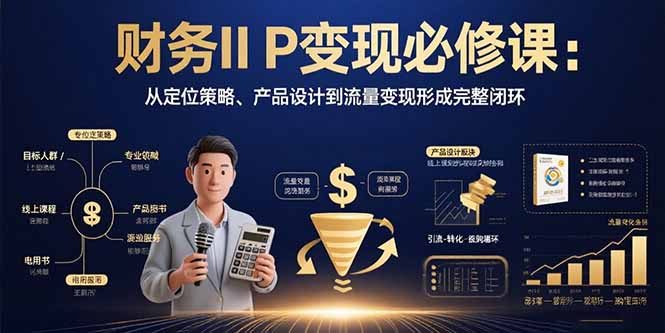 财务IP变现必修课：从定位策略、产品设计到流量变现形成完整闭环-网创资源站