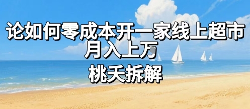 论如何零成本开一家线上超市，月入上W-网创资源站