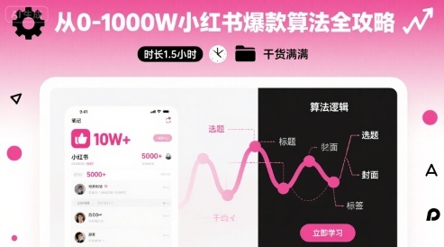 从0-1000W小红书爆款算法全攻略，时长1.5小时，干货满满-网创资源站