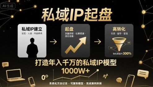 私域IP起盘,私域ip建立、起盘、高转化,打造年入千万的私域ip模型-网创资源站