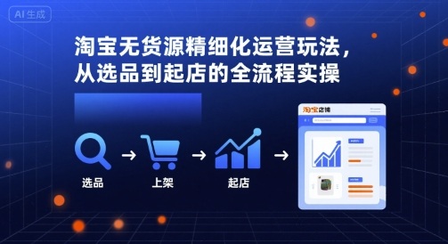 淘宝无货源精细化运营玩法，从选品到起店的全流程实操-网创资源站