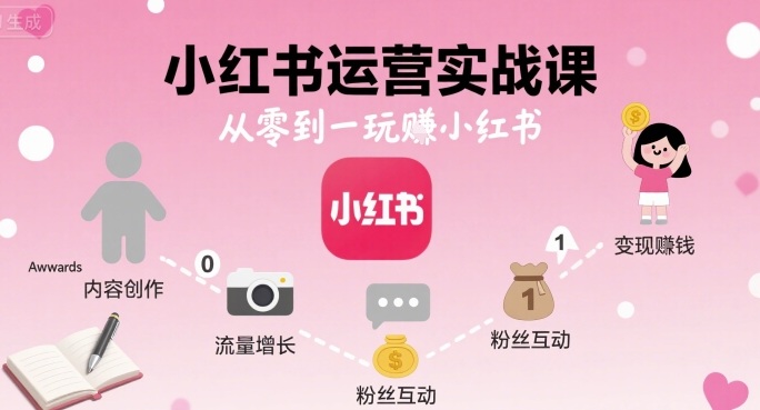 小红书运营实战课,从零到一玩賺小红书-网创资源站