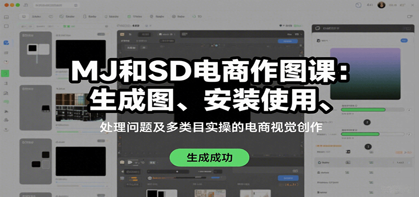MJ和SD电商作图课:生成图、安装使用、处理问题及多类目实操的电商视觉创作-网创资源站