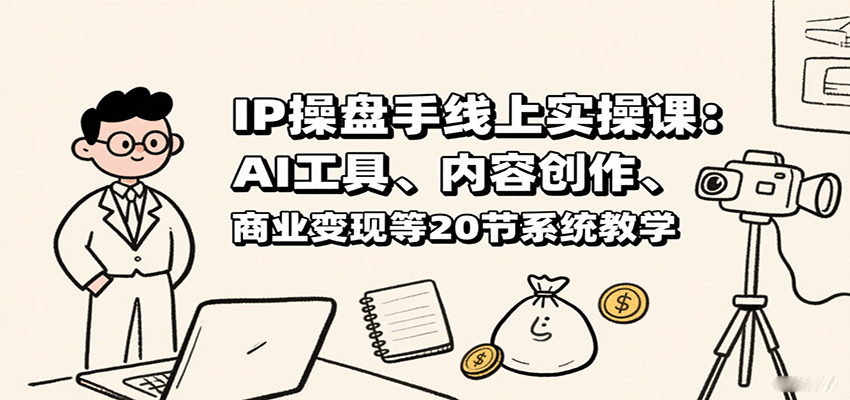 IP操盘手线上实操课:AI工具、内容创作、商业变现等20节系统教学-网创资源站