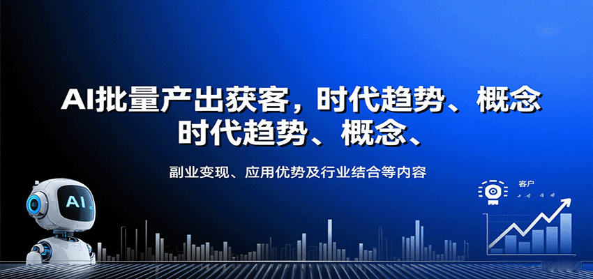 AI批量产出获客,时代趋势、概念、副业变现、应用优势及行业结合等内容-网创资源站