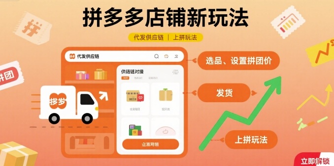 拼多多店铺新玩法,代发供应链上拼玩法-网创资源站