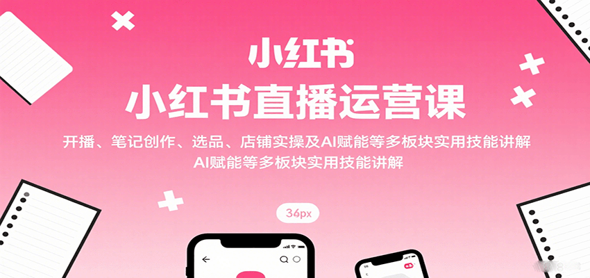 小红书直播运营课:开播、笔记创作、选品、店铺实操及 AI 赋能等多板块实用技能讲解-网创资源站