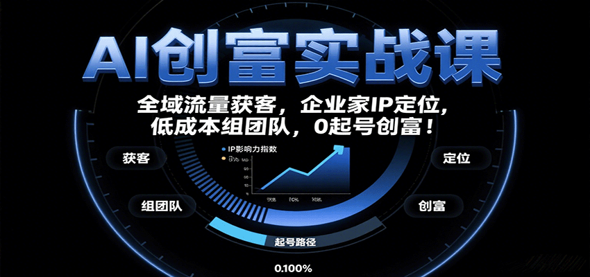 AI创富实战课:企业家IP定位,全域流量获客,低成本组团队,0起号创富!-网创资源站