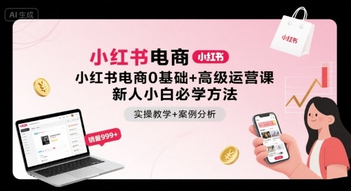 小红书电商0基础+高级运营课，新人小白必学方法，实操教学+案例分析-网创资源站