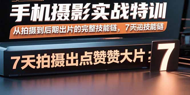 手机摄影实战特训,从拍摄到后期出片的完整技能链,7天拍出点赞大片-网创资源站