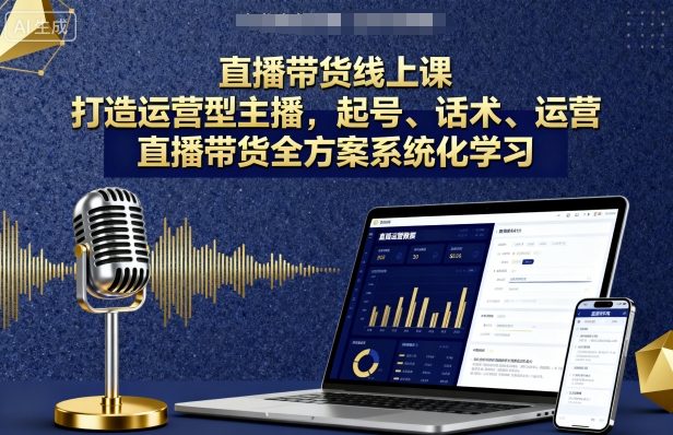 直播带货线上课,打造运营型主播,起号、话术、运营,直播带货全方案系统化学习-网创资源站