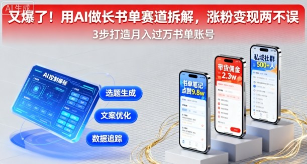 又爆了！用AI做长书单赛道拆解，涨粉变现两不误-网创资源站