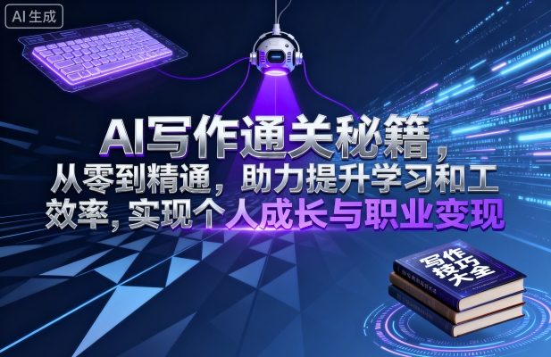 AI写作通关秘籍,从零到精通,助力提升学习和工作效率,实现个人成长与职业变现-网创资源站