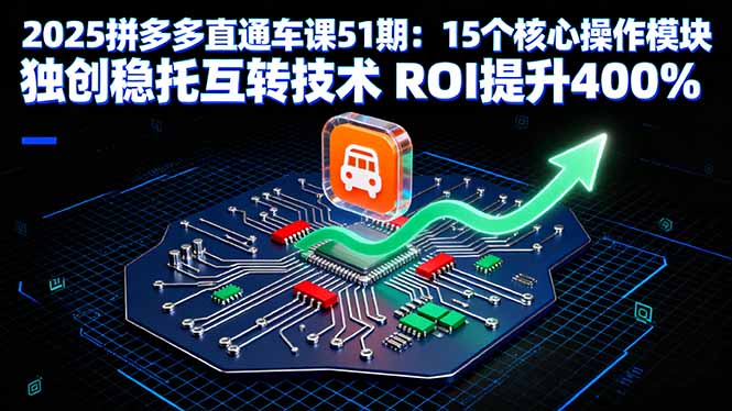 2025拼多多直通车课51期:15个核心操作模块 独创稳托互转技术 ROI提升400%-网创资源站