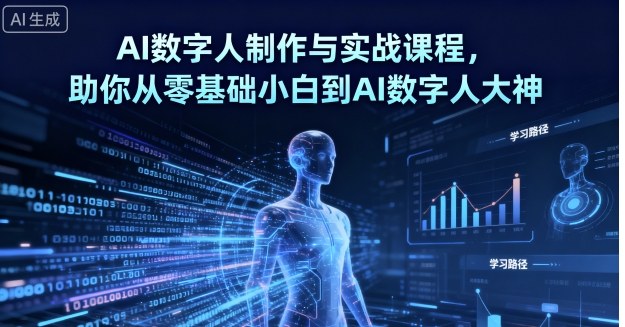 AI数字人制作与实战课程,助你从零基础小白到AI数字人大神-网创资源站