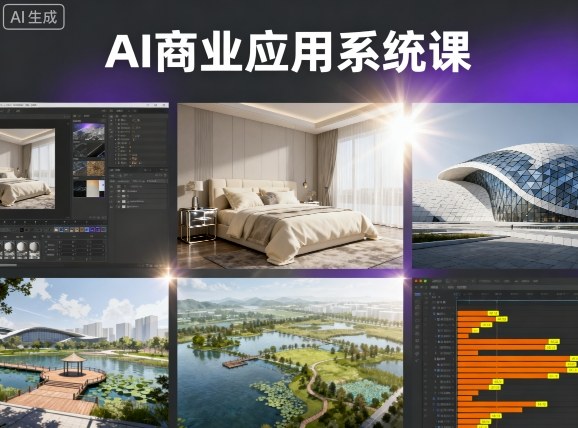 AI商业应用系统课,室内-软装-建筑-景观,智能设计+效果图+动画画实战-网创资源站