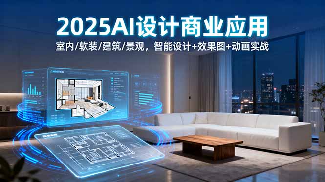 2025AI设计商业应用:室内/软装/建筑/景观,智能设计+效果图+动画实战-网创资源站