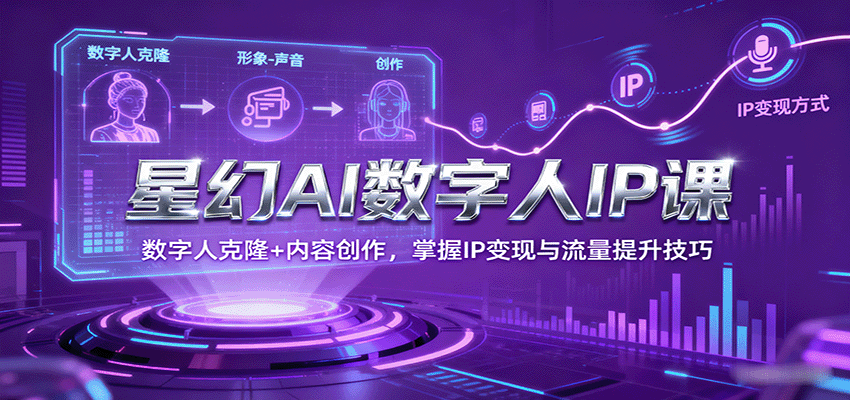 星幻AI数字人IP课,数字人克隆+内容创作,掌握IP变现与流量提升技巧-网创资源站
