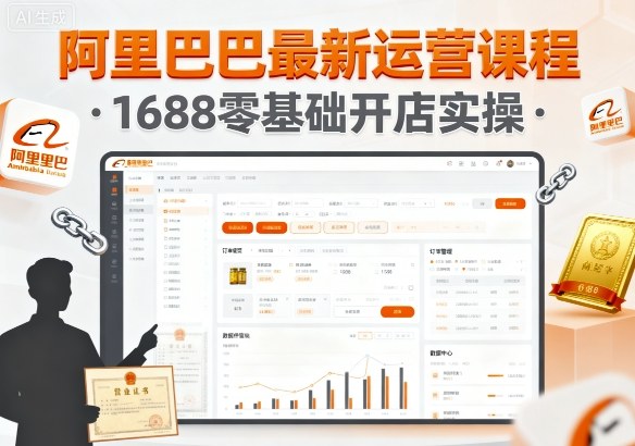 阿里巴巴最新运营课程,1688零基础开店实操-网创资源站