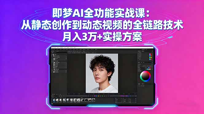 即梦AI全功能实战课:从静态创作到动态视频的全链路技术 月入3万+实操方案-网创资源站