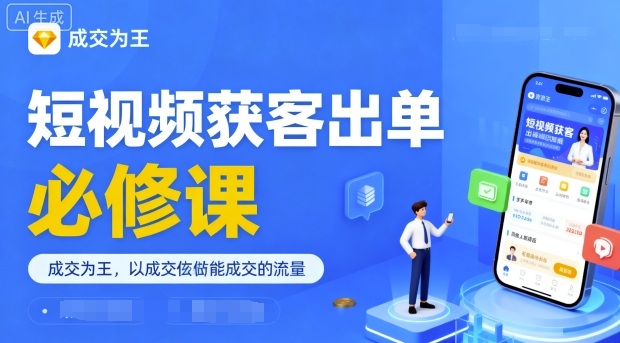 短视频获客出单必修课,成交为王,以成交为导向,直接做能成交的流量-网创资源站